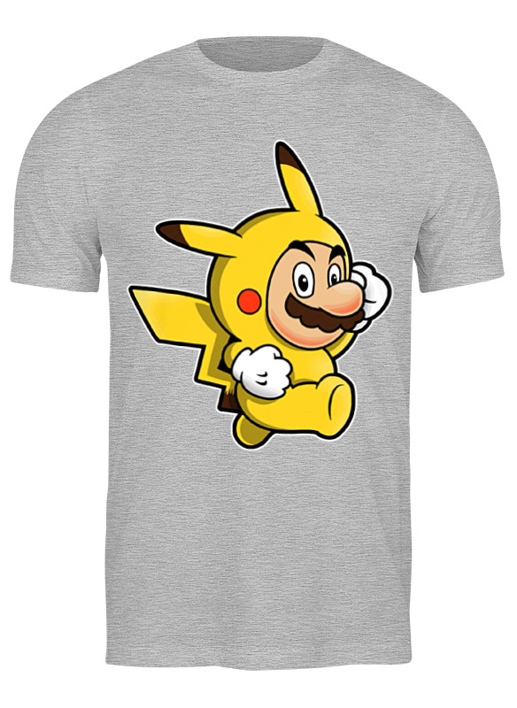 

Футболка мужская Printio Mario x pokemon серая 3XL, Mario x pokemon