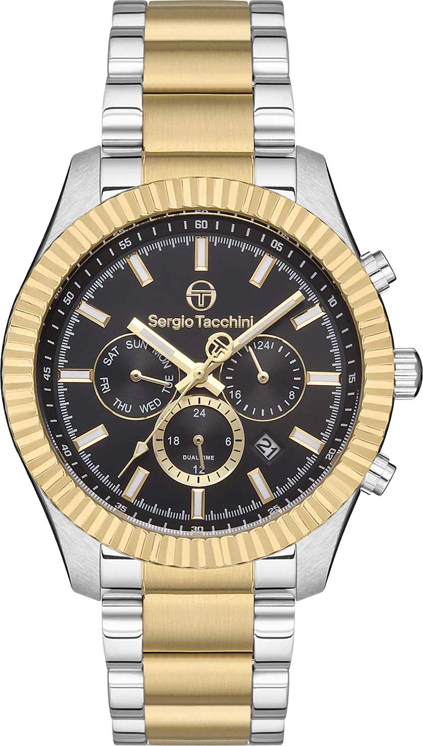 фото Наручные часы мужские sergio tacchini st.1.10185-3 серебристые/золотистые