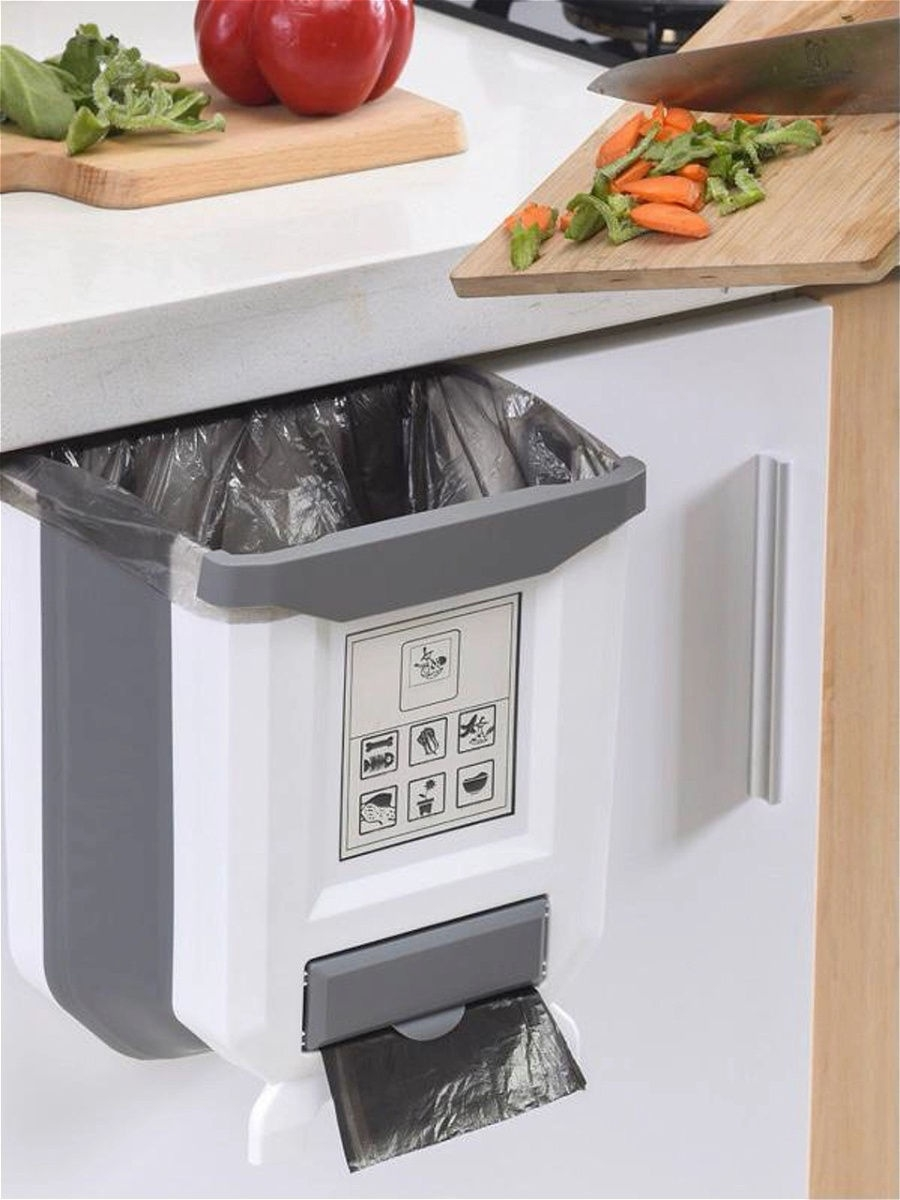 

Кухонный подвесной мусорный бак складной JetStone 71009, Мусорный бак