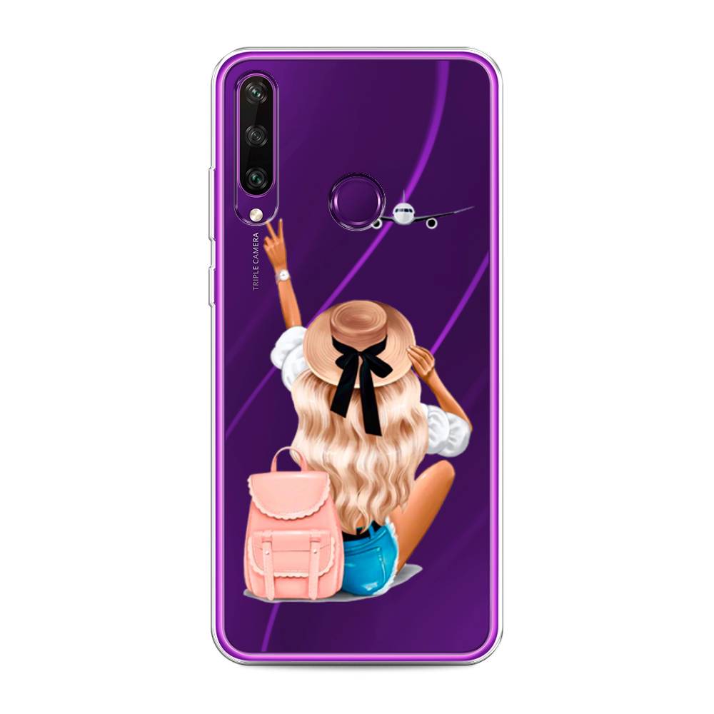 

Чехол Awog на Huawei Y6p "Автостопом самолетом", Бежевый;розовый;голубой, 6103250-7