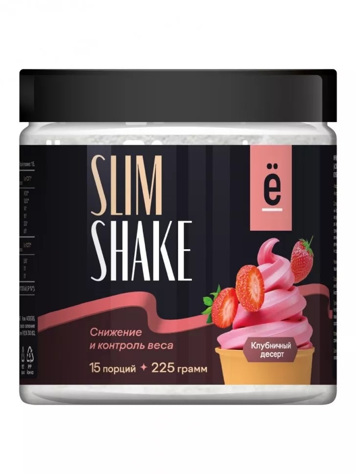 

ебатон Slim Shake 225 г Клубничный десерт, Slim Shake