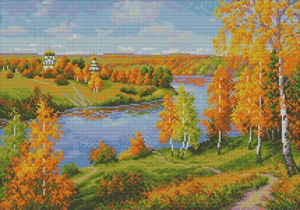 

Алмазная вышивка «Осенняя глубинка»