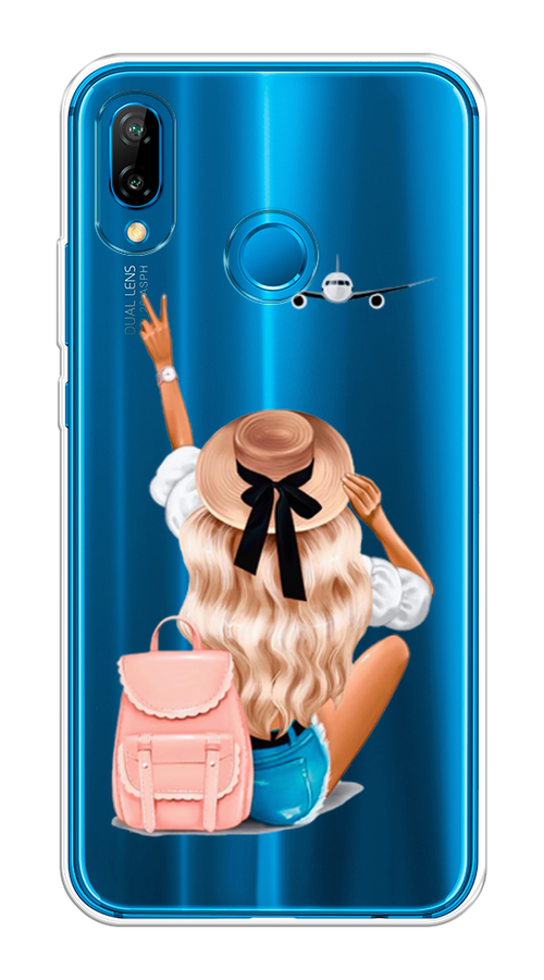 

Чехол Awog на Huawei P20 Lite "Автостопом самолетом", Бежевый;розовый;голубой, 64450-7