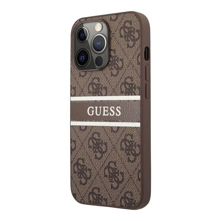 

Чехол Guess с надписью посередине для iPhone 14, коричневый, 14