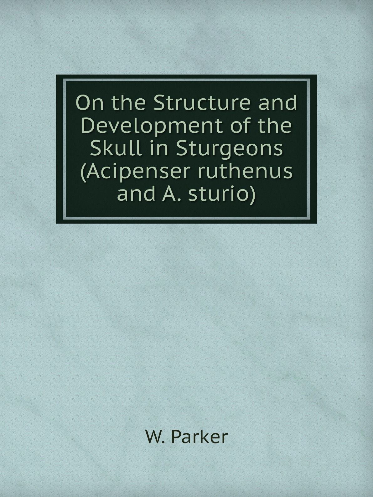 

On the Structure and Development of the Skull in Sturgeons (Acipenser ruthenus