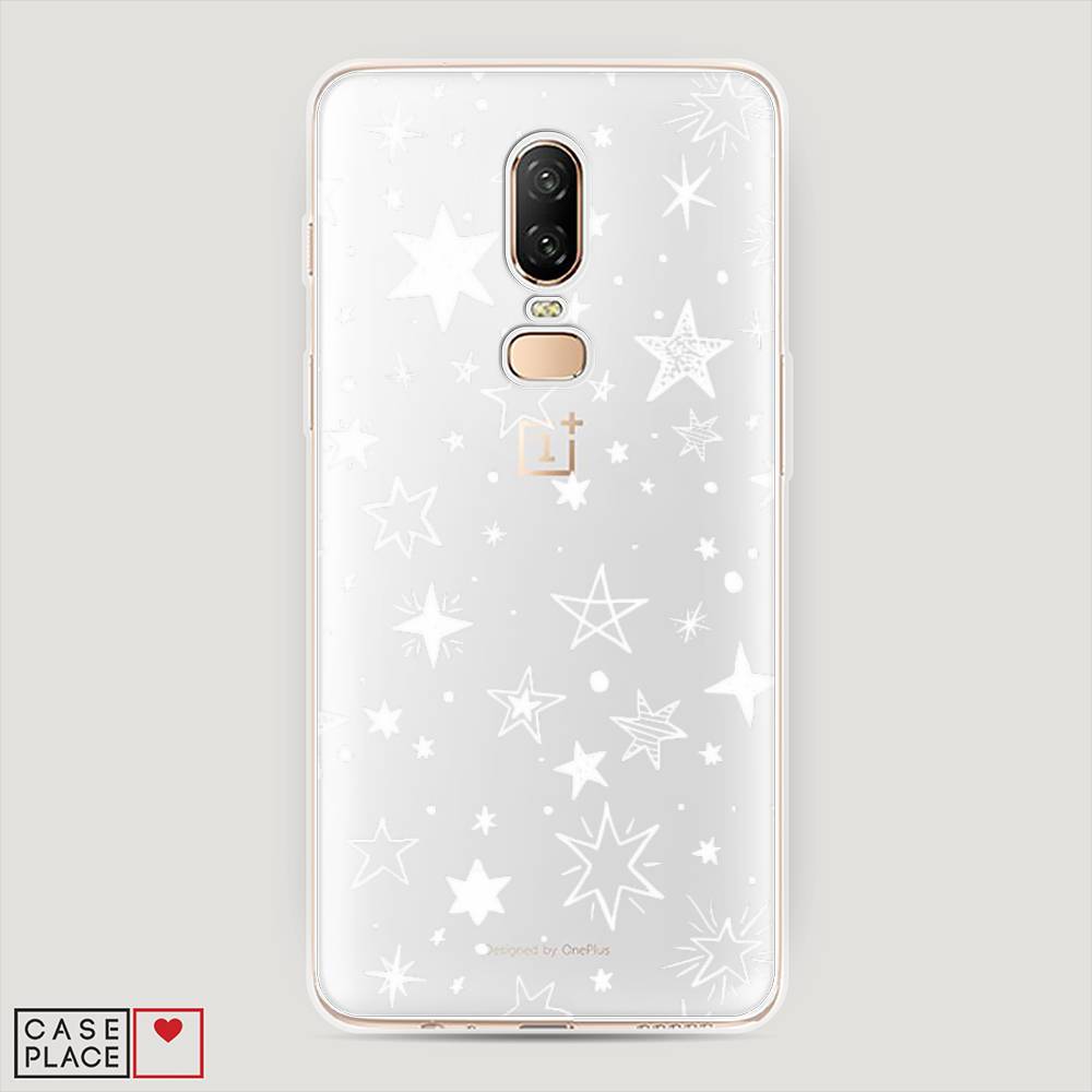 

Чехол Awog на OnePlus 6 / ВанПлас 6 "Звездочки графика белая", Прозрачный;белый, 150550-7