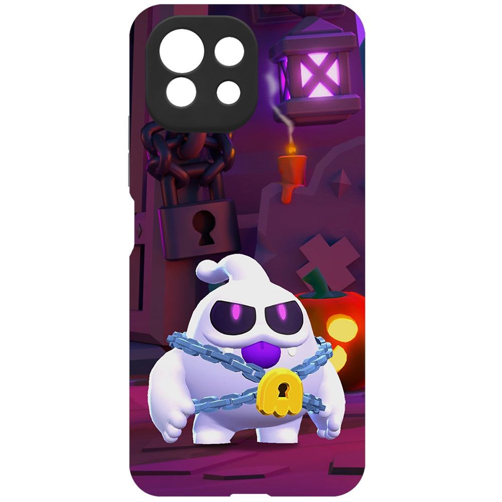 

Чехол-накладка Krutoff Софт Кейс Brawl Stars - Призрак Скуик для Xiaomi Mi 11 Lite черный