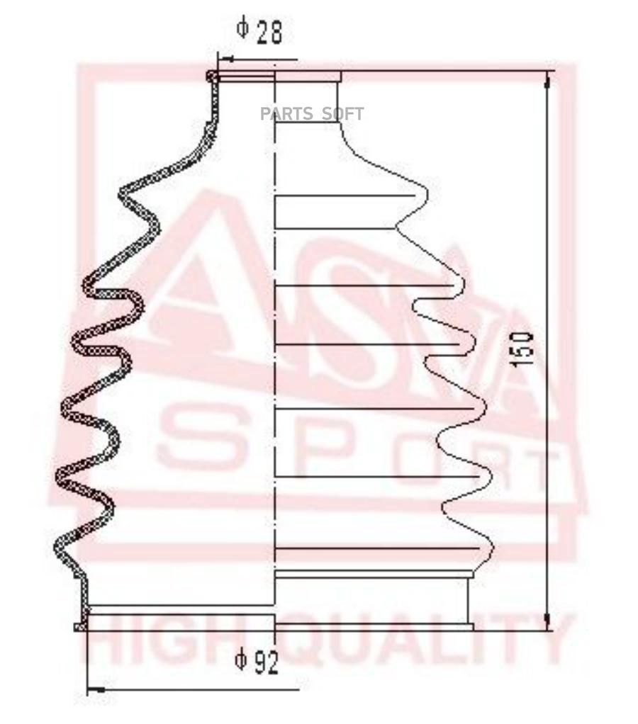 

Пыльник Шруса (К-Кт Без Смазки) 27x89x130 Mercedes Ml-Class A 163 330 02 85 Asva^Asbt-5 AS