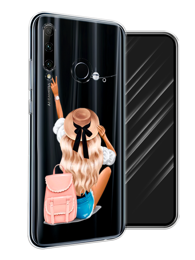 

Чехол Awog на Honor 20 Lite 2019 "Автостопом самолетом", Бежевый;розовый;голубой, 68950-7
