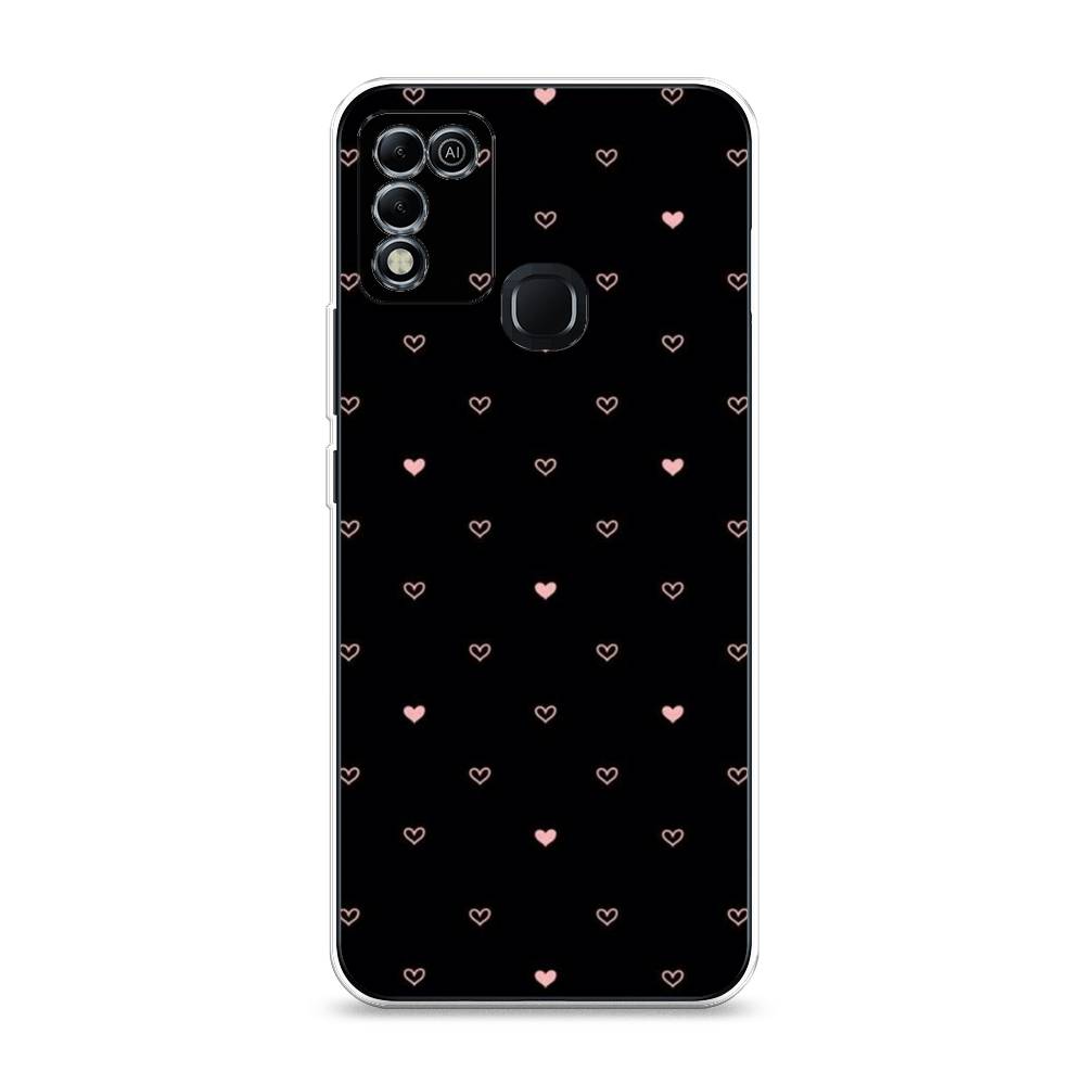 

Чехол Awog на Infinix HOT 11 Play "Черный фон и сердечки", Разноцветный, 3100850-3