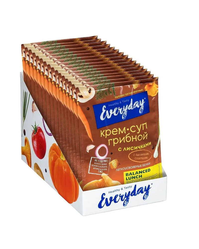 

Крем-суп Everyday Грибной с лисичками и пшеничными сухариками 25 гр*15 шт., 5