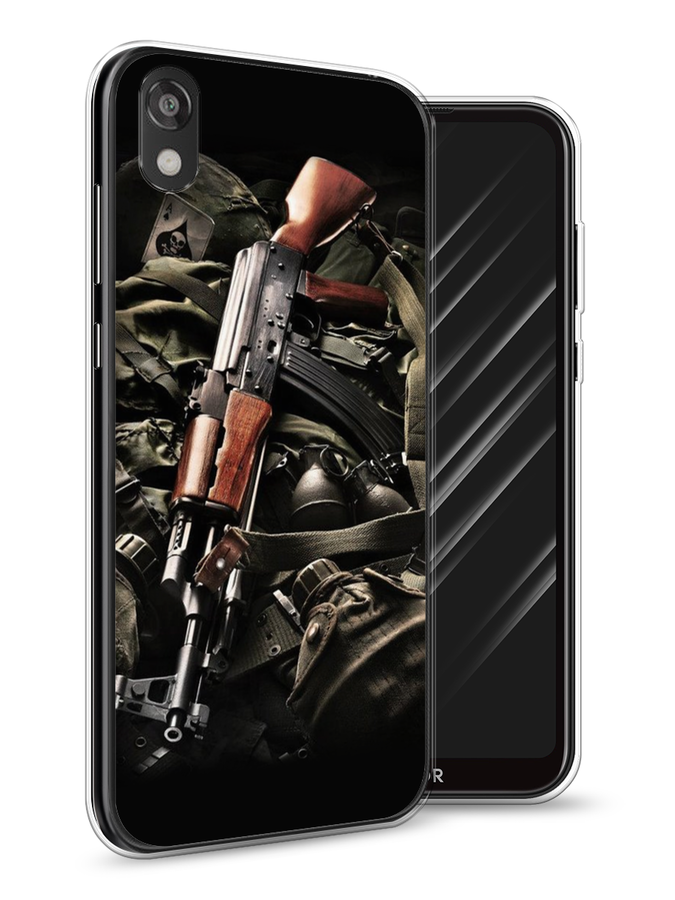 

Чехол Awog на Huawei Y5 2019 "Автомат", Черный;коричневый;серый, 69050-5