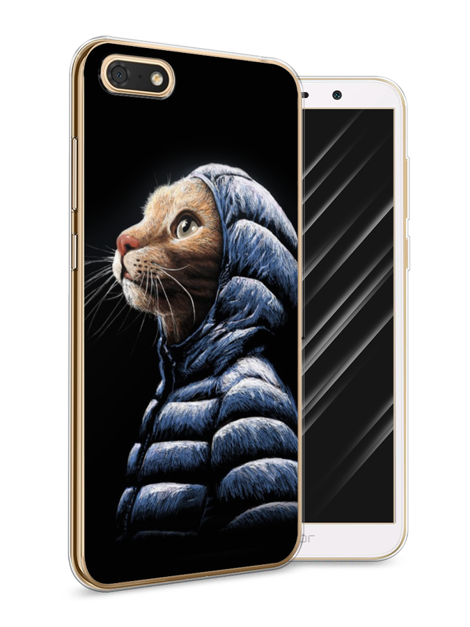 

Чехол Awog на Huawei Y5 2018 "Автомат", Черный;коричневый;серый, 65950-5