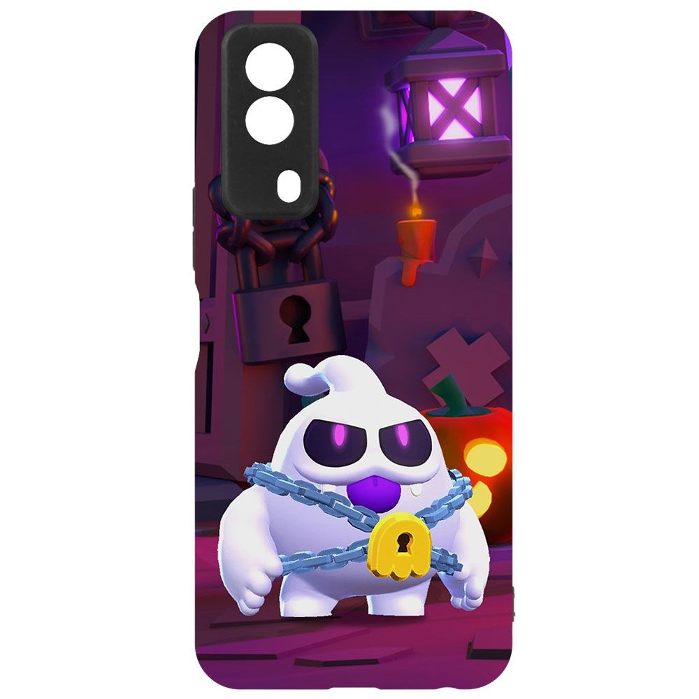 фото Чехол-накладка krutoff софт кейс brawl stars - призрак скуик для vivo y31 черный