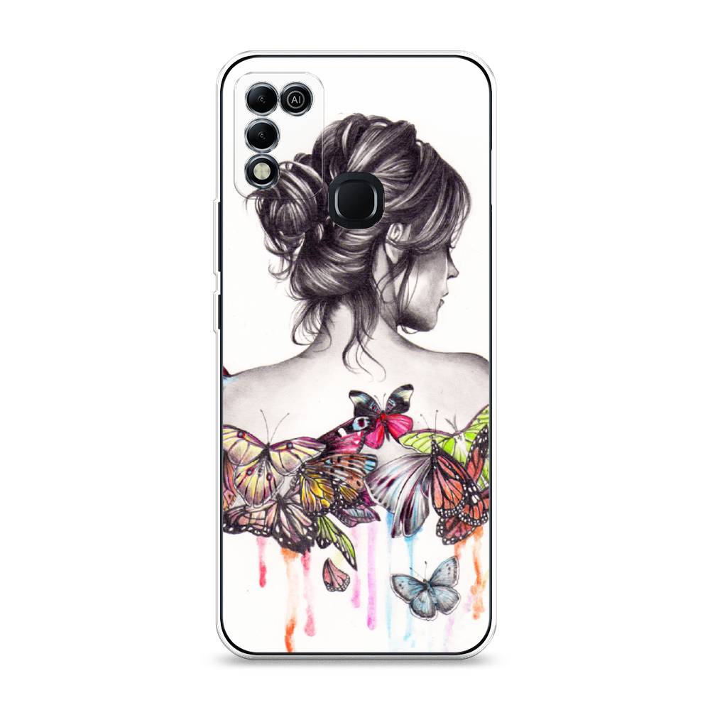 фото Чехол awog "девушка с бабочками" для infinix hot 11 play