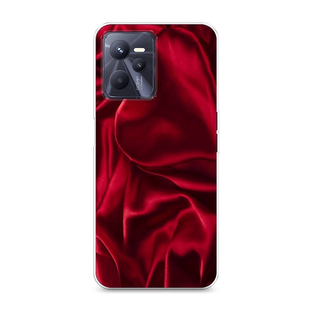 фото Силиконовый чехол "текстура красный шелк" на realme c35 awog