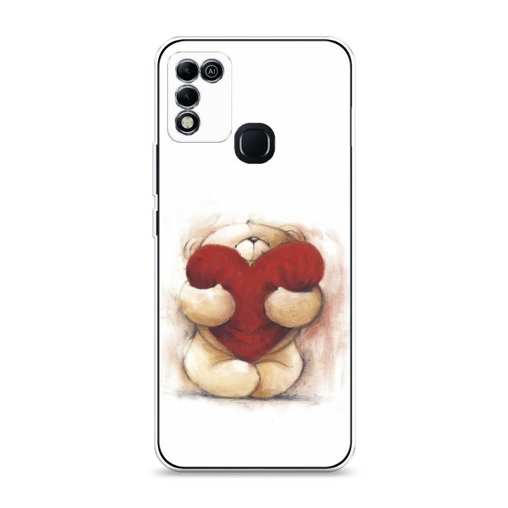 

Чехол Awog на Infinix HOT 11 Play "Мишка с сердцем 1", Разноцветный, 3100850-6