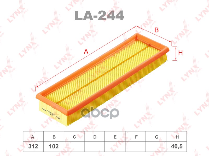 

Фильтр Воздушный La-244 Nsin0019689874 LYNXauto арт. LA244