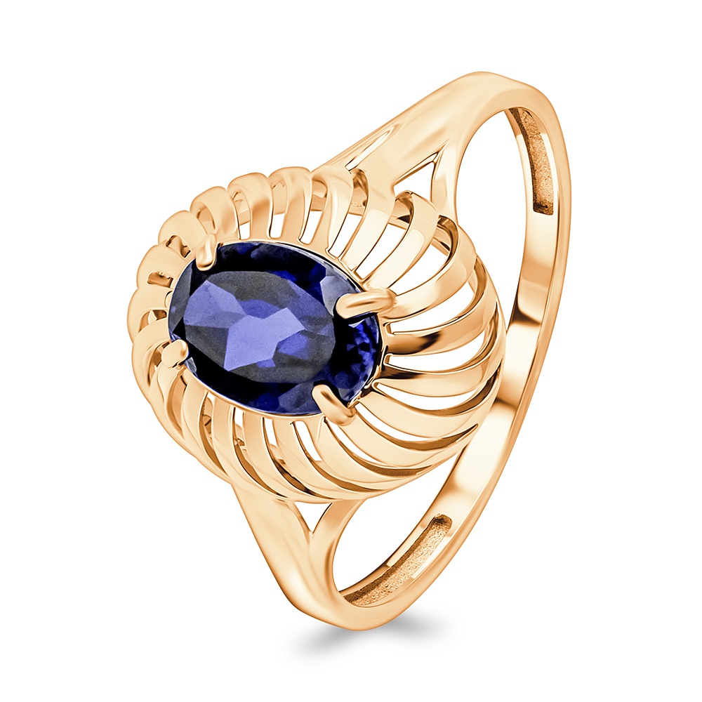 

Кольцо из золота р.  585Gold 101016248, сапфир искусственный, 101016248