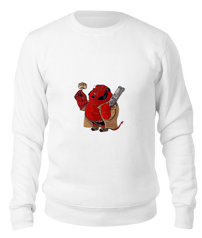 

Свитшот унисекс Printio Fat hellboy белый XS, Fat hellboy