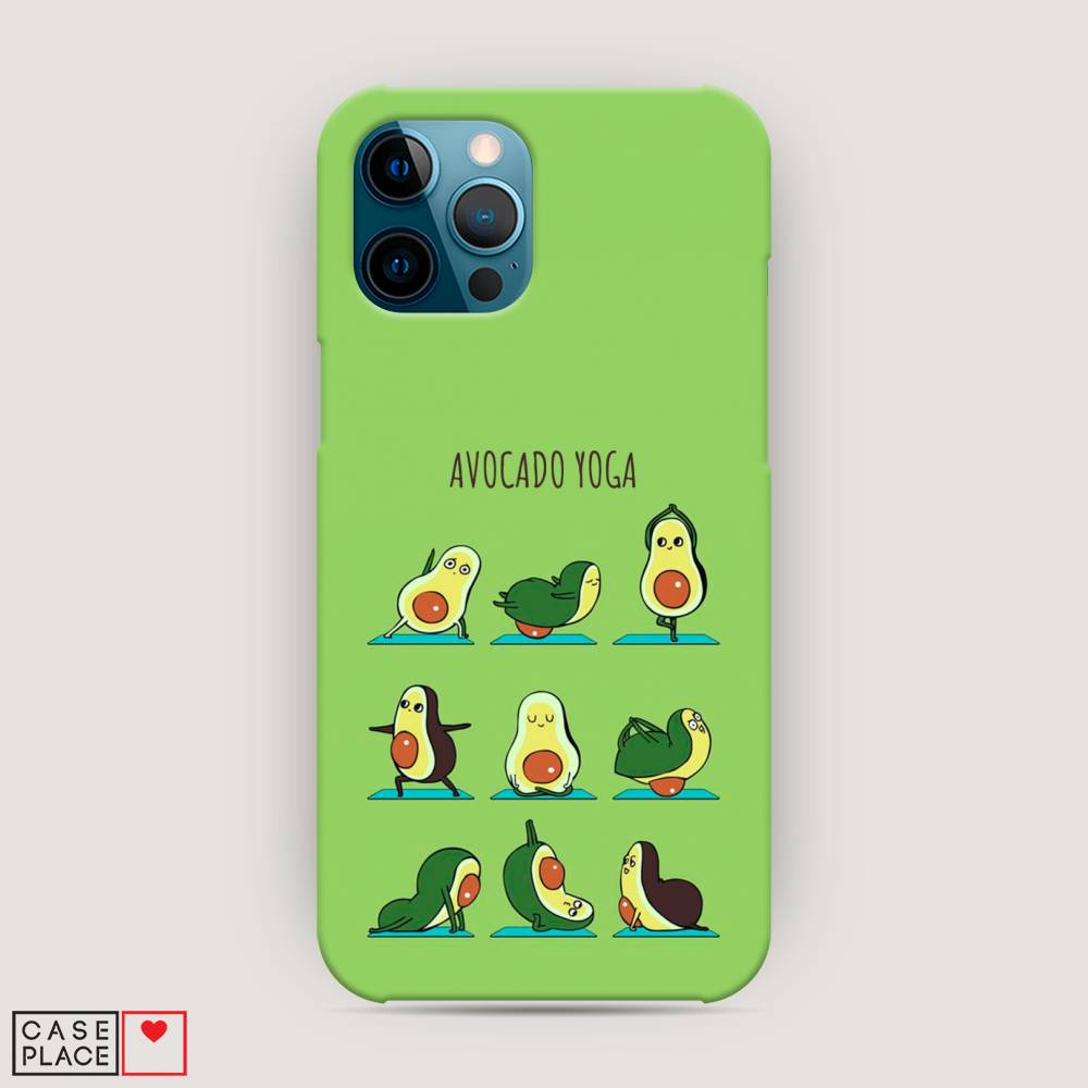 фото Пластиковый чехол "авокадо йога" на apple iphone 12 pro max awog