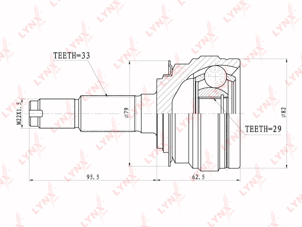 Шрус Наружный Daewoo Espero 91-99 Комплект Lynx Co1801 3975₽