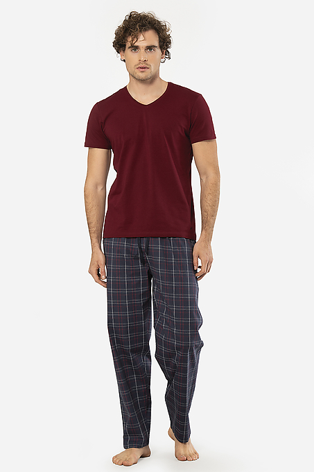 

Пижама мужская Cacharel 2238 бордовая; синяя 2XL, Бордовый;синий, 2238