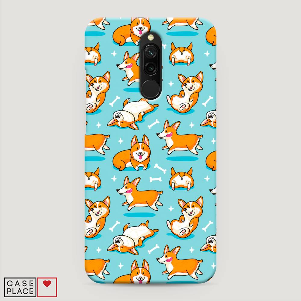 

Пластиковый чехол "Веселые корги" на Xiaomi Redmi 8, 37120-1