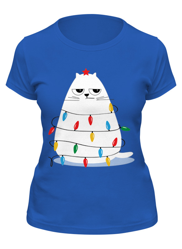 

Футболка женская Printio «елки-кошки» синяя 2XL, Синий, «елки-кошки»