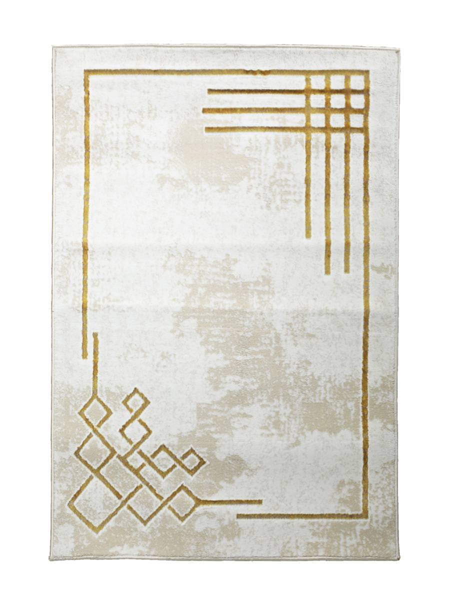 Ковер ворсовый Kamalak tekstil DREAM бежевый с золотом 120х180 арт. УК-1081-06
