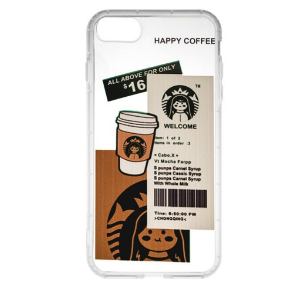 фото Чехол iphone 7/8 tpu tide case - coffe прозрачный nobrand