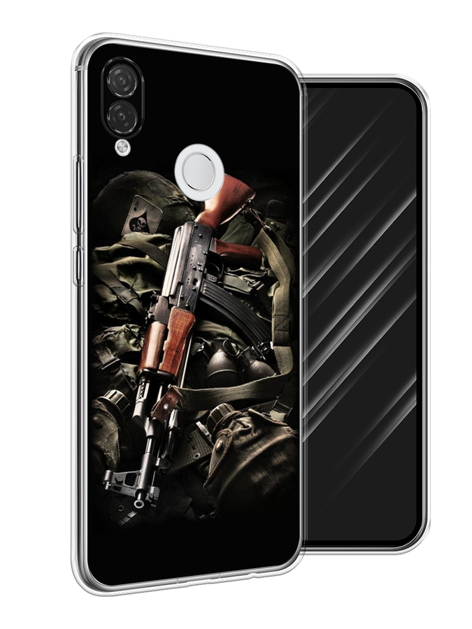 

Чехол Awog на Huawei P Smart Plus "Автомат", Черный;коричневый;серый, 68250-5
