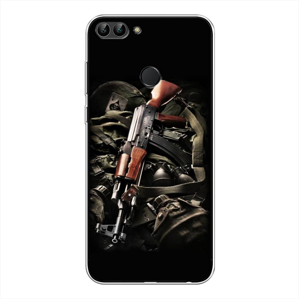 

Чехол Awog на Huawei P Smart "Автомат", Черный;коричневый;серый, 64050-5