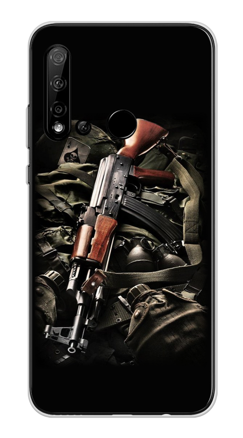 

Чехол Awog на Huawei Nova 5i "Автомат", Черный;коричневый;серый, 69850-5