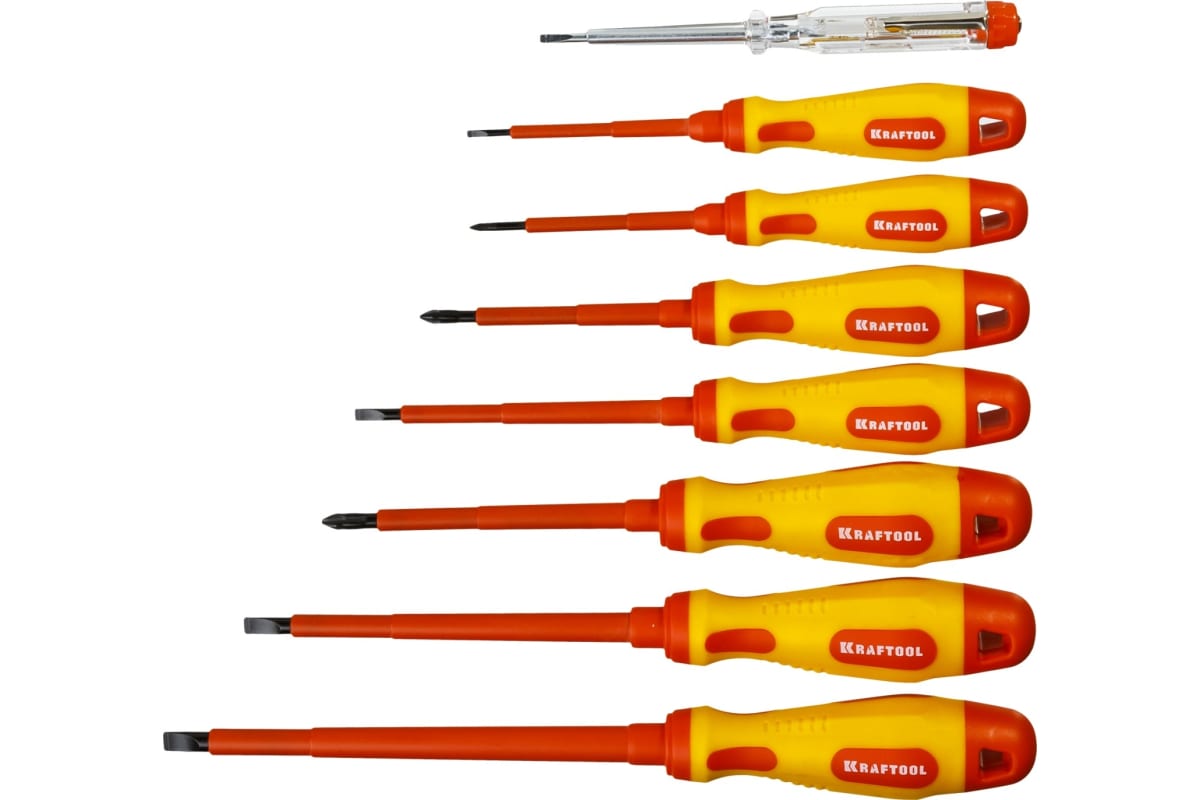 

Набор отверток диэлектрических KRAFTOOL X-Drive Electro 8 шт
