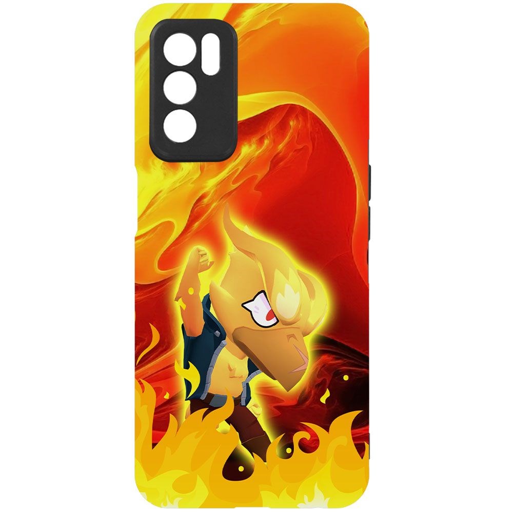 

Чехол-накладка Krutoff Софт Кейс Brawl Stars - Ворон-Феникс для Oppo A16 черный