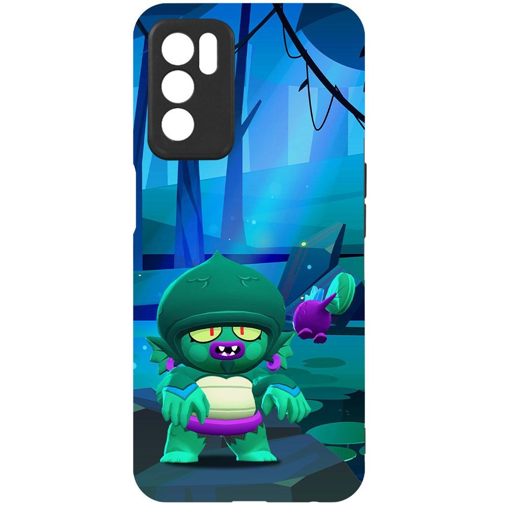 

Чехол-накладка Krutoff Софт Кейс Brawl Stars - Болотный Джин для Oppo A16 черный