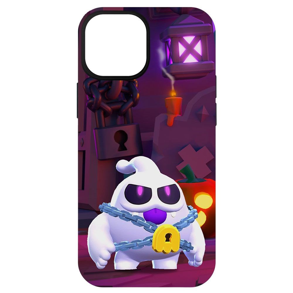 

Чехол-накладка Krutoff Софт Кейс Brawl Stars - Призрак Скуик для iPhone 13 mini черный