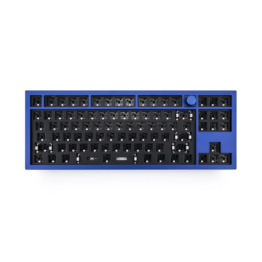 фото База для механической клавиатуры keychron qmk q3 tkl, ansi knob, rgb, barebone blue