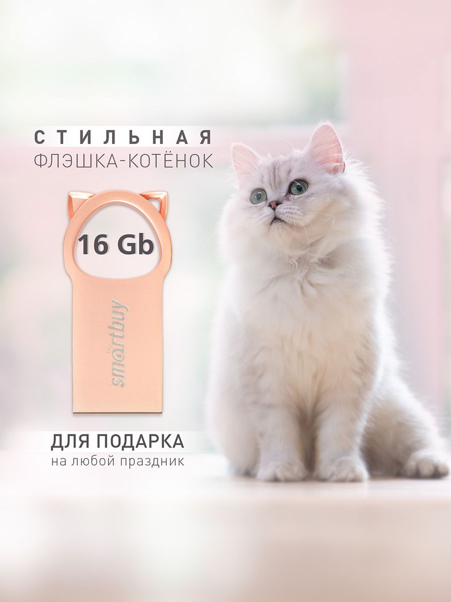 

Флэш диск Smartbuy 16GB MC5 Kitty Pink (SB16GBMC5)