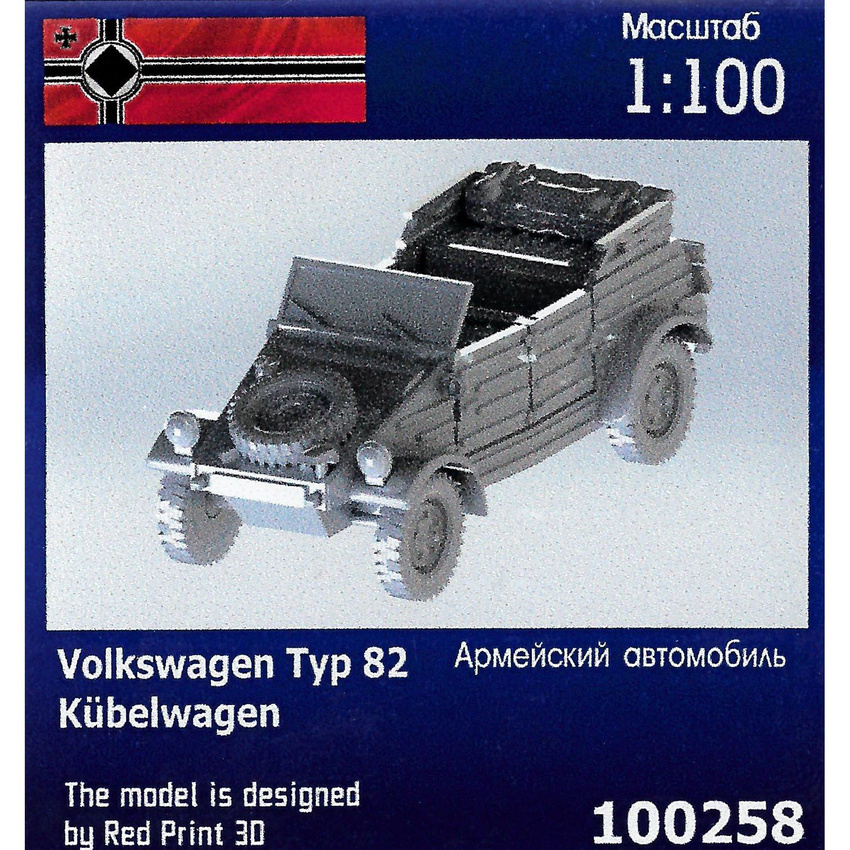 

Сборная модель Zebrano Немецкий армейский автомобильVolkswagen Typ 82 Kbelwagen 1/100