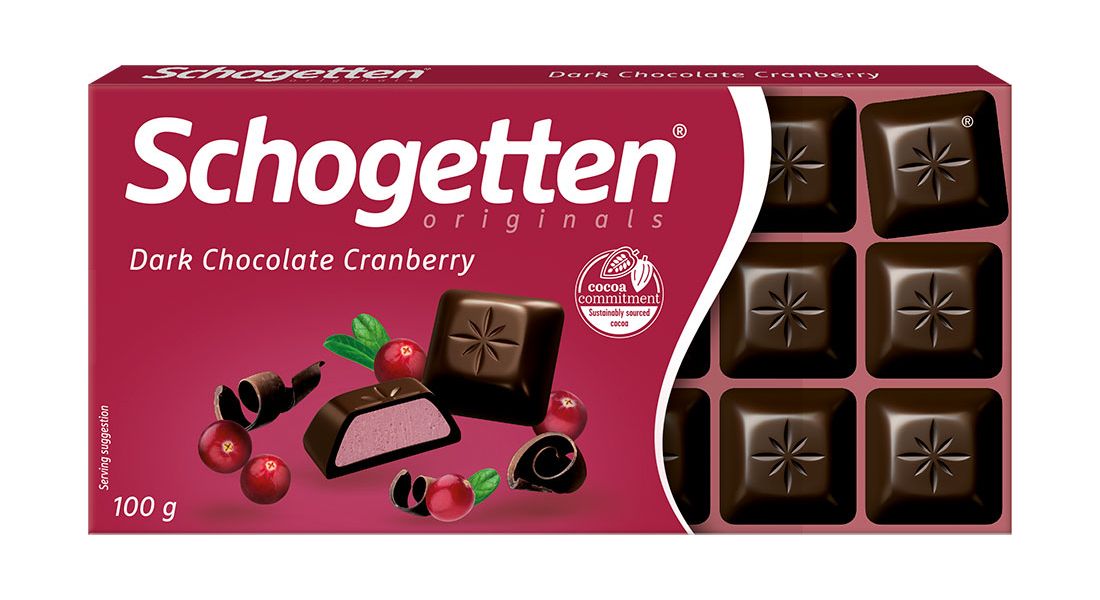Шоколад Schogetten темный с клюквой 100 г