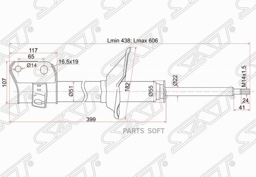 

Стойка Передняя Subaru Forester 97-02 Lh (левый) Sat арт. ST-20310-FC050