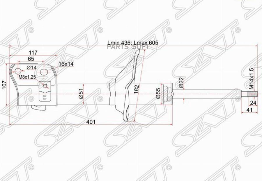 

Стойка Передняя Subaru Forester 97-02 Rh (правый) Sat арт. ST-20310-FC040