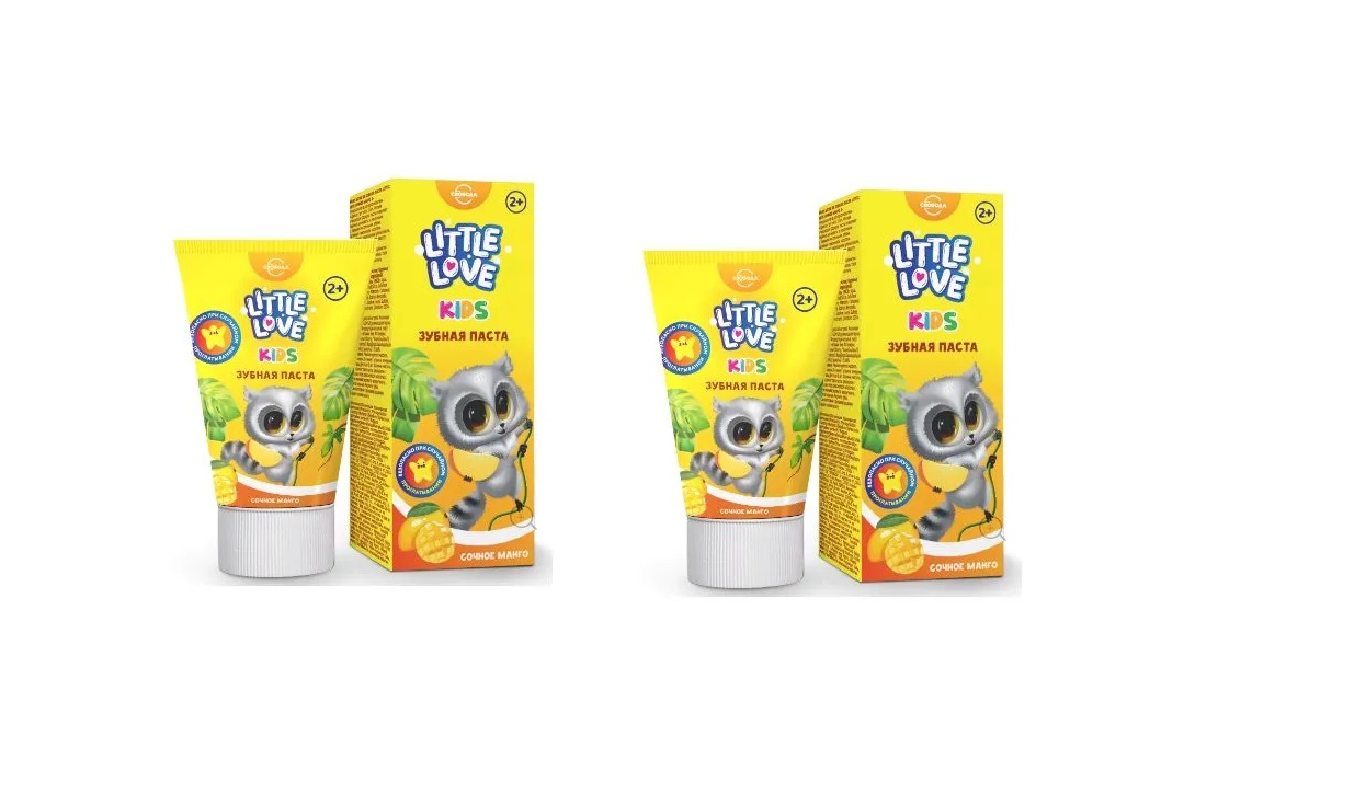Зубная паста Свобода для детей Little Love Сочное манго 2+, 62 гр, 2шт
