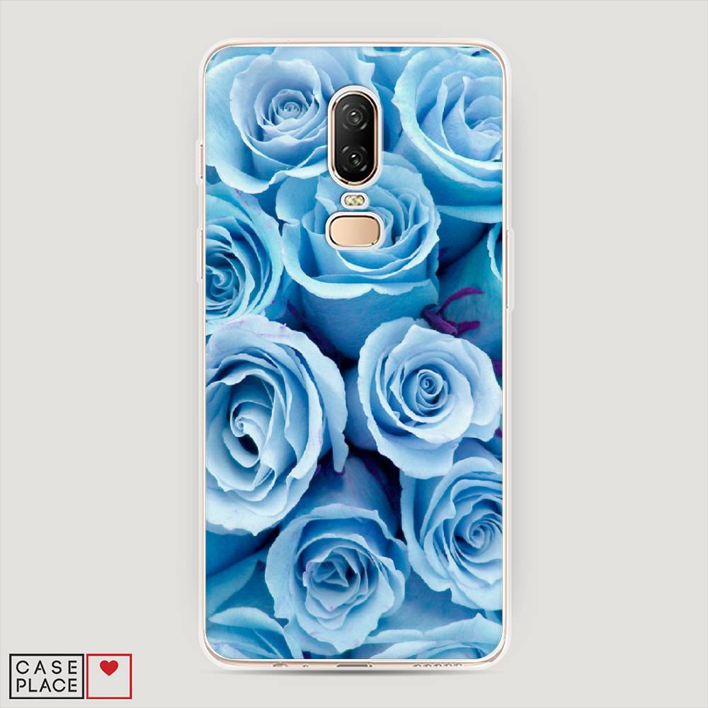 

Чехол Awog на OnePlus 6 / ВанПлас 6 "Лазурные розы", Голубой, 150550-8