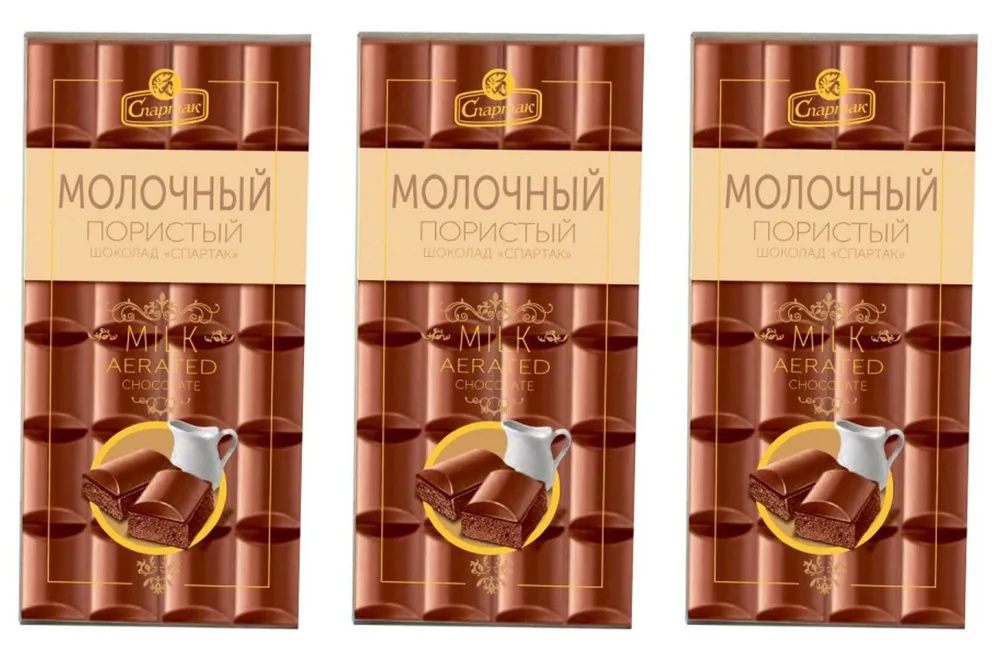 

Шоколад Спартак пористый Сливочный, 70 г х 3 шт, сливочный