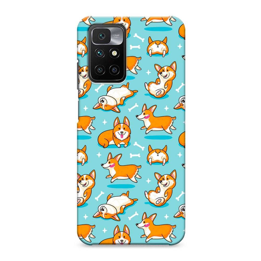 

Пластиковый чехол "Веселые корги" на Xiaomi Redmi 10, 311320-1