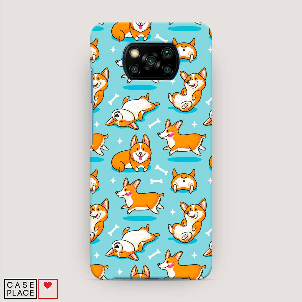 

Пластиковый чехол "Веселые корги" на Xiaomi Poco X3 NFC, 39220-1