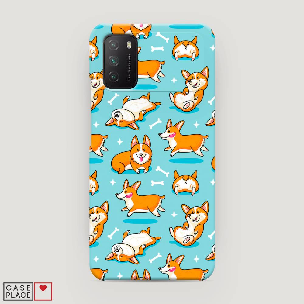 

Пластиковый чехол "Веселые корги" на Xiaomi Poco M3, 39520-1
